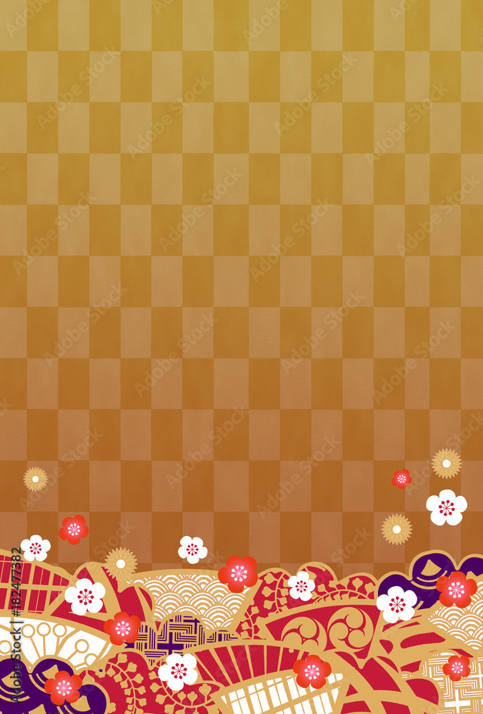 年賀イメージ 和柄の扇と松 金格子の背景 Stock Illustration Adobe Stock 年賀イメージ 和柄の扇と松 金格子の背景 Stock Illustration Adobe Stock