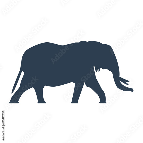 Elephant icon on white background.