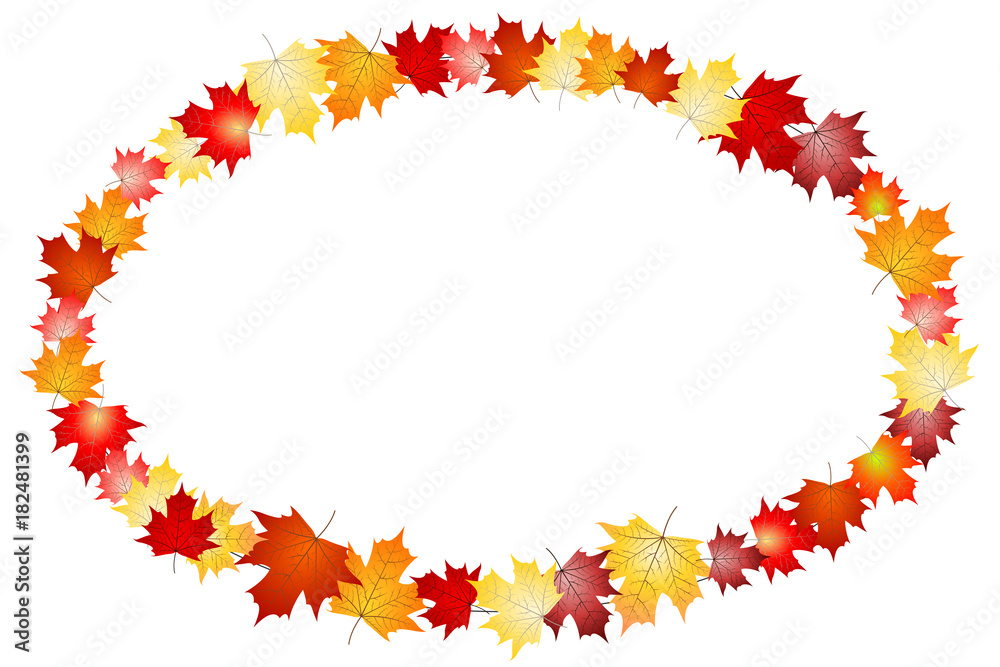 Oval frame made out of leaves