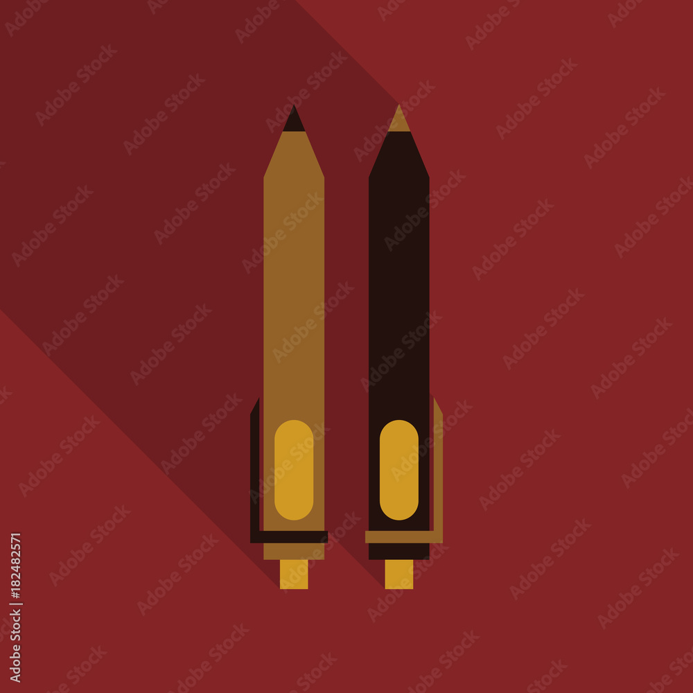 Pen icon automatic in flat style with shadow Pen icon automatic in flat style with shadow