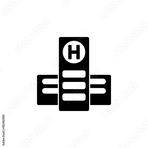 hospital building front silhouette icon. Doctor element icon. Premium quality graphic design. Signs, outline symbols collection icon for websites, web design, mobile, info graphics