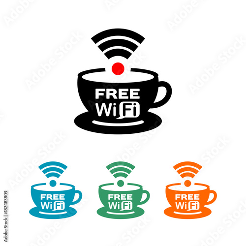 coffee wifi icon isolated