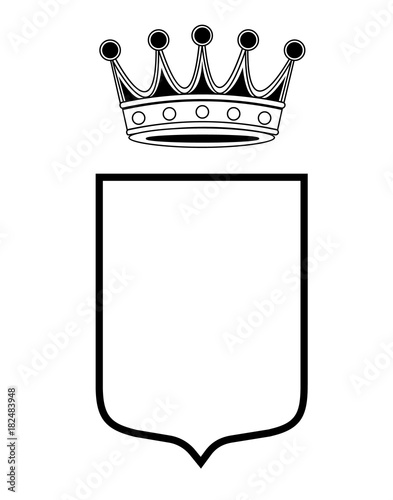 family shield template with crown, coat of arms, family crest