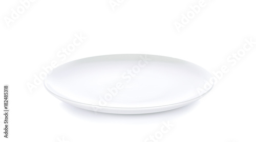 White plate on white background