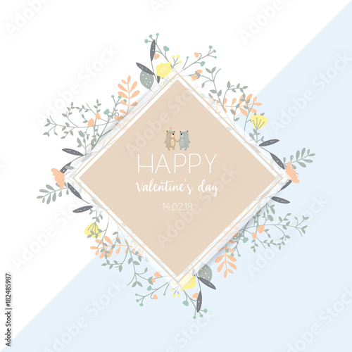Valentine's dat collection for banners,Placards with leaf,flower and feather