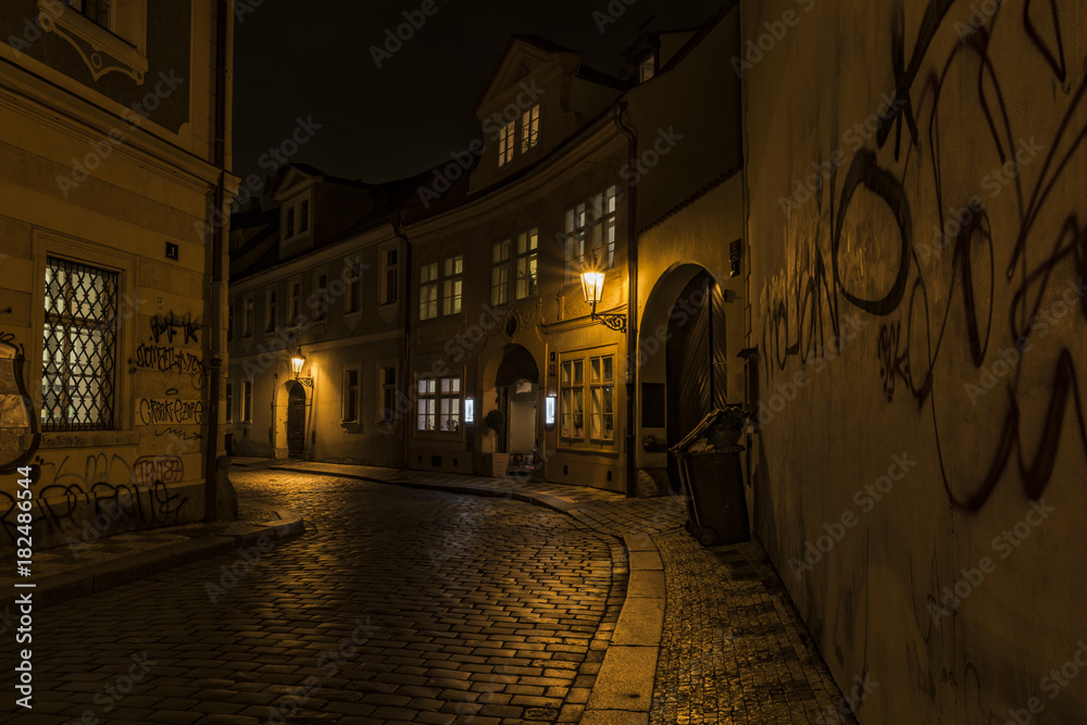 Street near Charles bridge in Prague