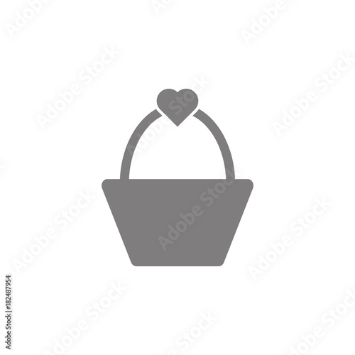 heart shopping basket icon. Web element. Premium quality graphic design. Signs symbols collection, simple icon for websites, web design, mobile app, info graphics