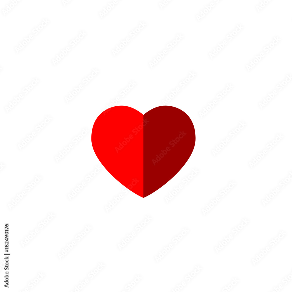 Heart icon, love symbol, isolated vector