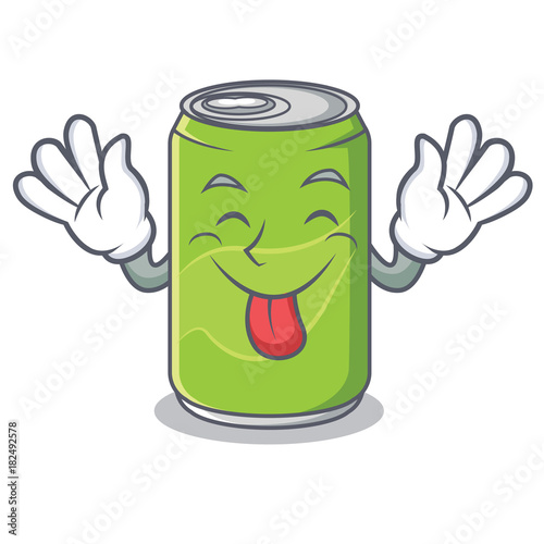 Tongue out soft drink character cartoon