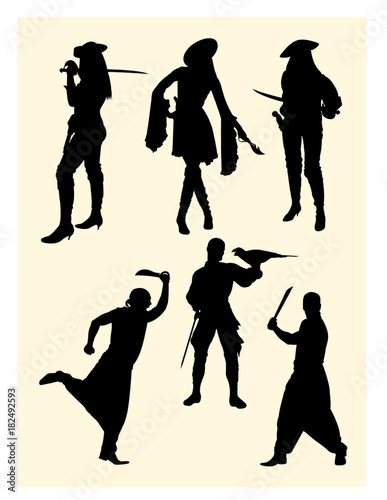 Pirates silhouette 01. Good use for symbol, logo, web icon, mascot, sign, or any design you want.