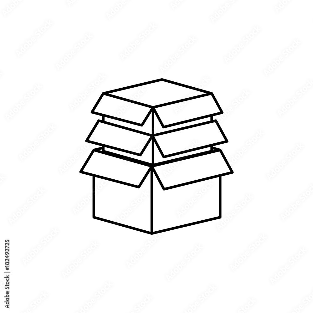 boxes in boxes line icon boxes in boxes line icon
