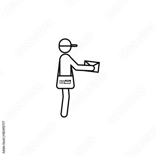 Postman with mail icon