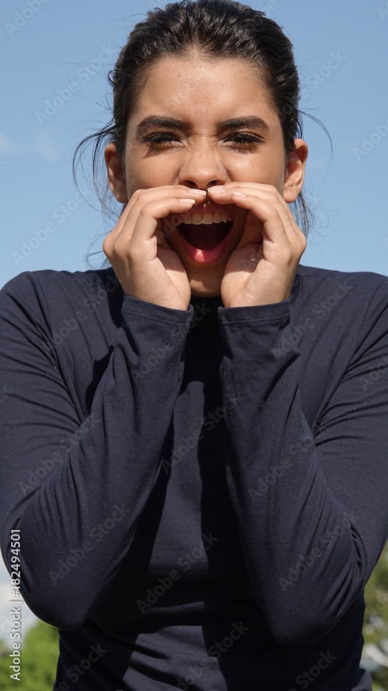 Youthful Female Shouting Youthful Female Shouting