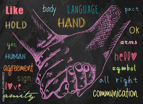 Hands illustrations. Signs hands. Business shaking. Fist agreement. Hands held together. Friendship.
