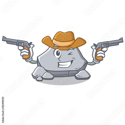 Cowboy stone character cartoon style