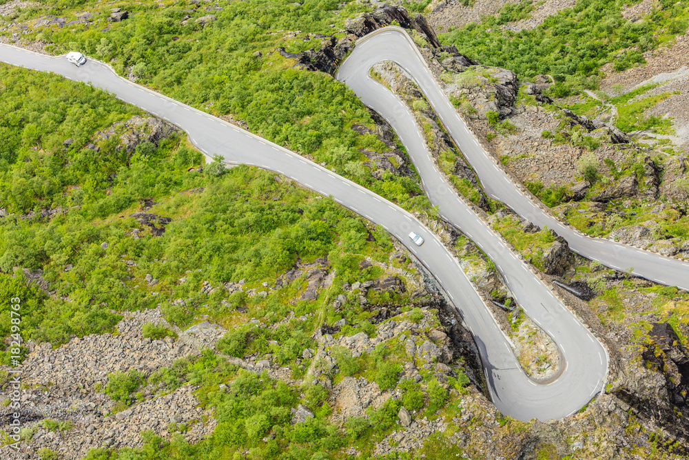 Trolls Path Trollstigen mountain road in Norway