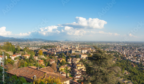 Bergamo. One of the beautiful city in Italy. Lombardia. Landscape on the old city from Saint Vigilio