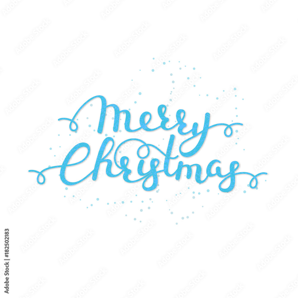 Merry Christmas. Handwritten lettering. Calligraphy. Winter holiday. Wishes. Creative design. It can be used for card, postcard, poster, invitation, banner. Vector illustration, eps10
