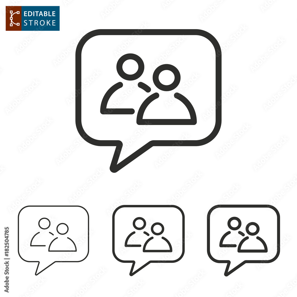 Conference call - outline vector icon. Editable stroke. Conference call - outline vector icon. Editable stroke.