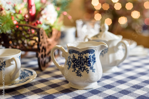 Photos Pretty blue and white transferware pitcher