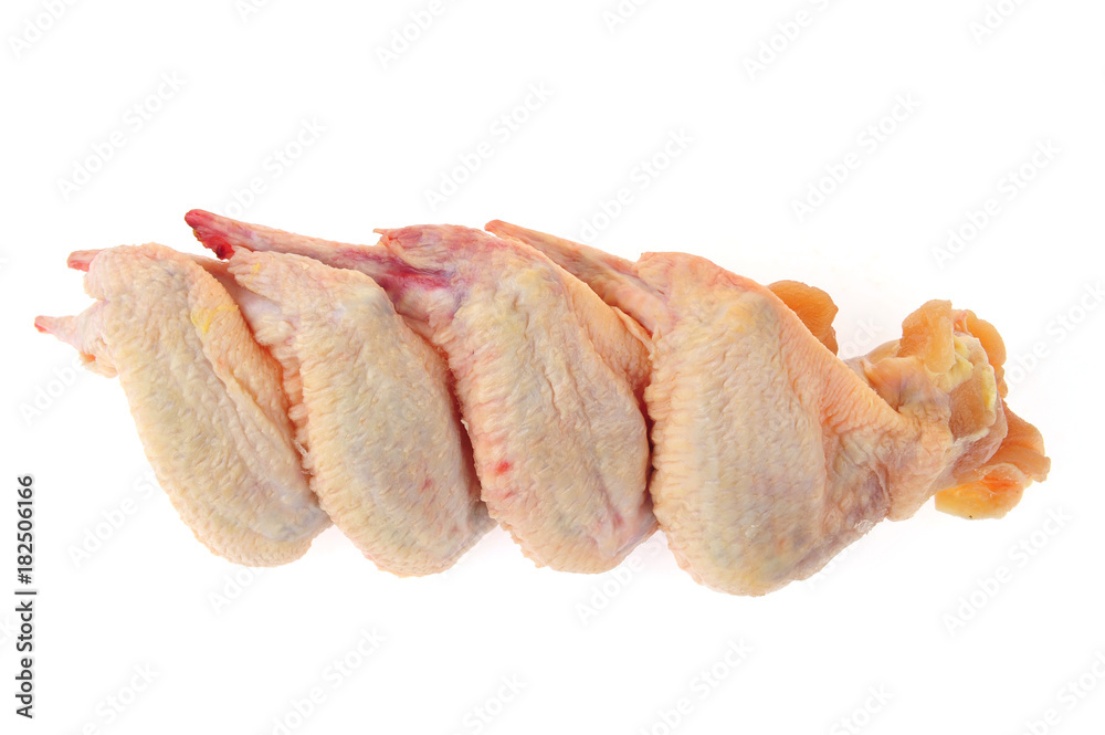 Raw chicken wings on a white background Raw chicken wings on a white background
