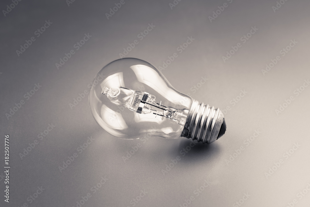 Light Bulb on Gray Light Bulb on Gray