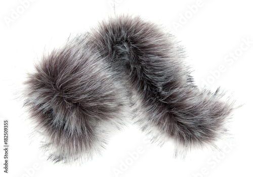 black and white fur on a white background