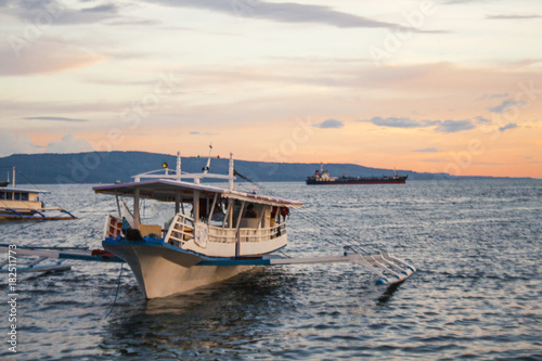 Passenger boat standing-by at Sta. Ana Wharf in Davao City, Philippines