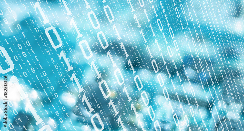 Obraz premium Computer big data analytics, cyber security attacks