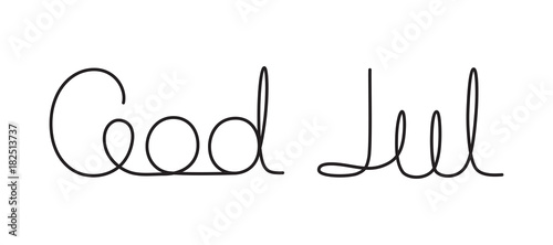 God Jul Inscription. Merry Christmas Calligraphy Template in Scandinavian