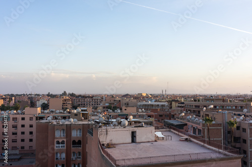 marrakesh old town city view panorama from rooftop