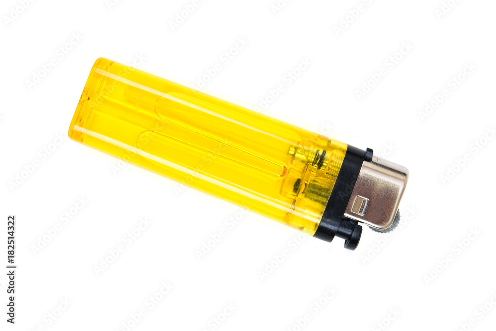 Yellow lighter isolated on white background Yellow lighter isolated on white background