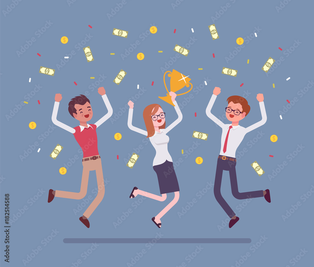 People celebrating victory People celebrating victory