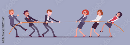 Tug of war, men vs women