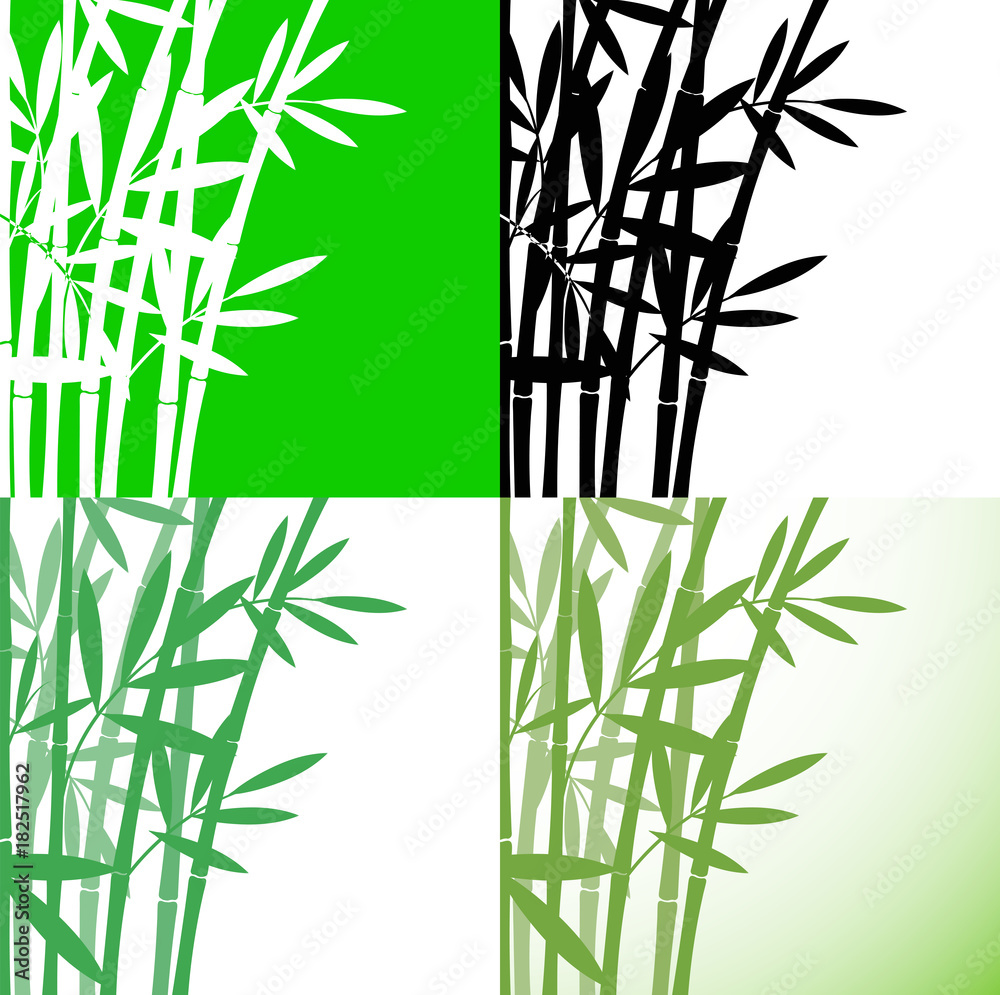 Naklejka premium Bamboo (Bambus) set background, stock vector illustration
