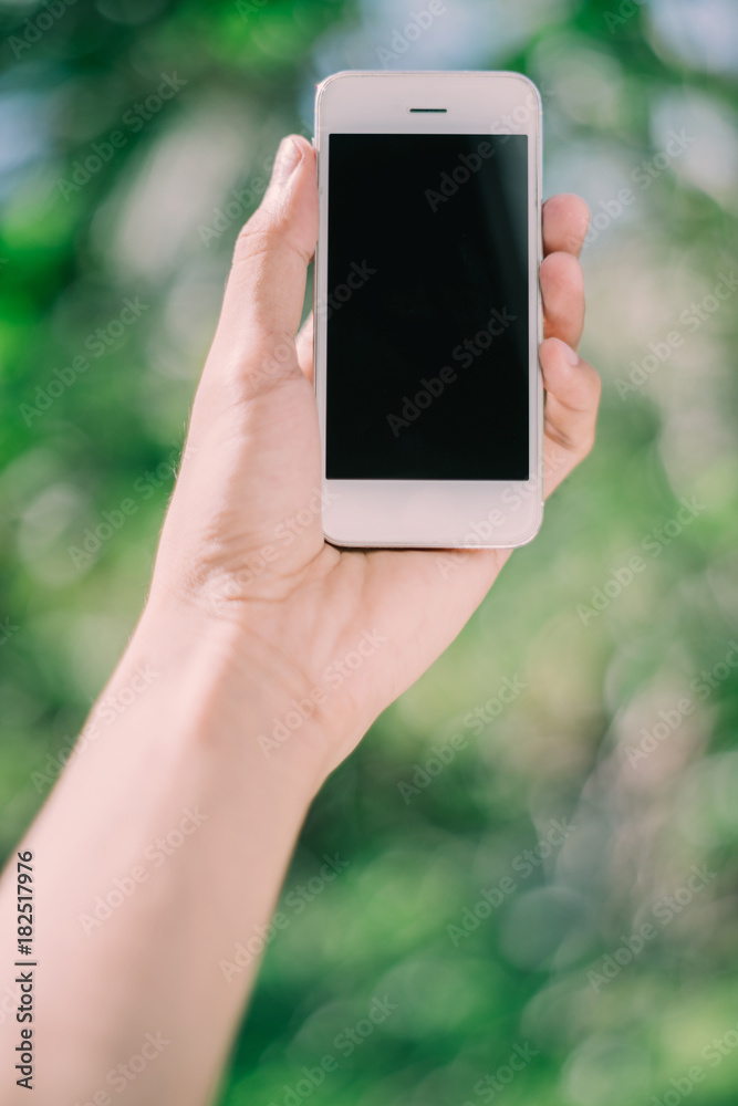 Hand holding phone