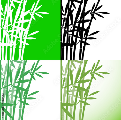 Bamboo  Bambus  set background  stock vector illustration