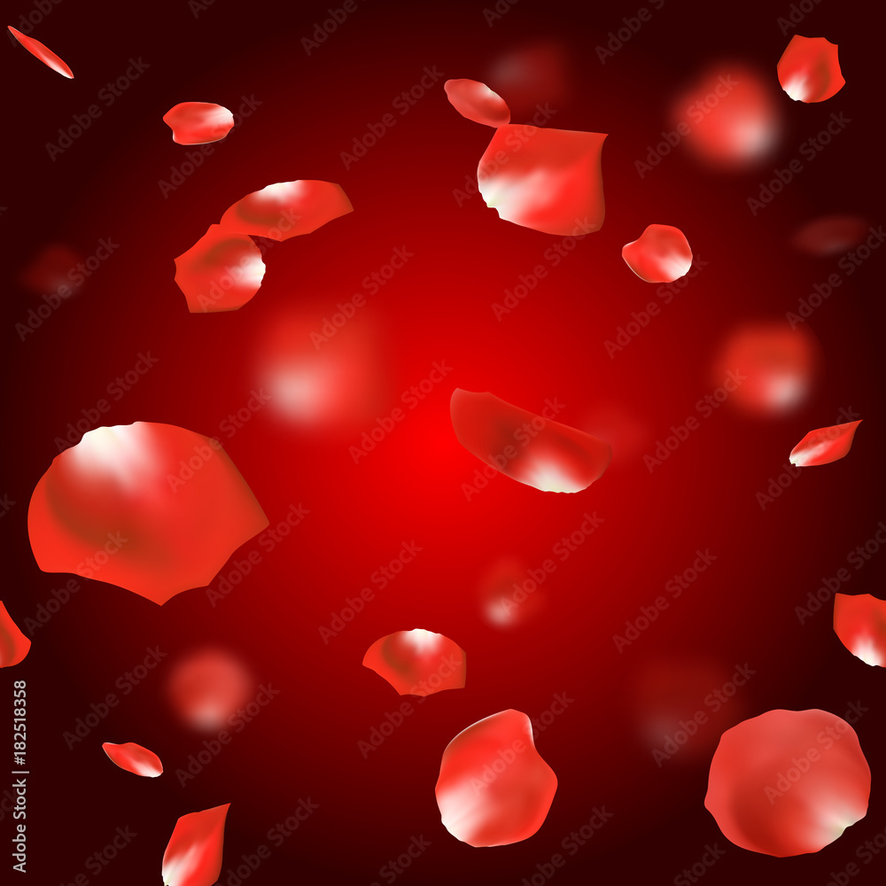 バラ 花びら 舞い散る 赤 Stock Vector Adobe Stock