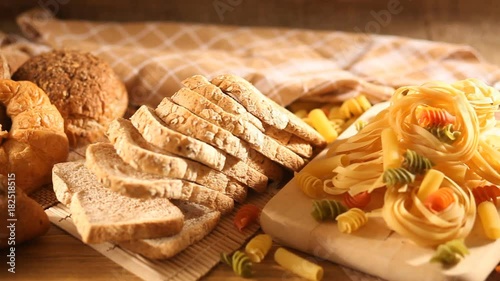 Pasta and bread