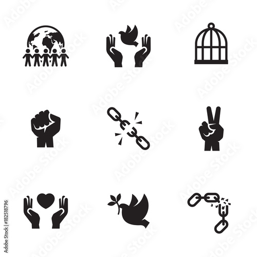 Freedom icons set