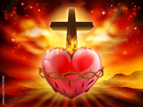 Sacred Heart Christian Illustration