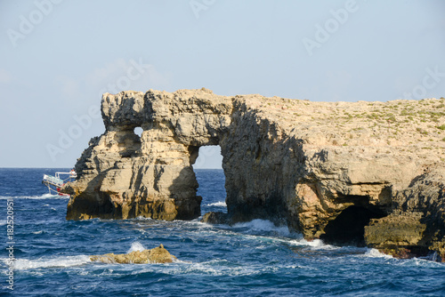 Natural arc at the island of Comino on Malta
