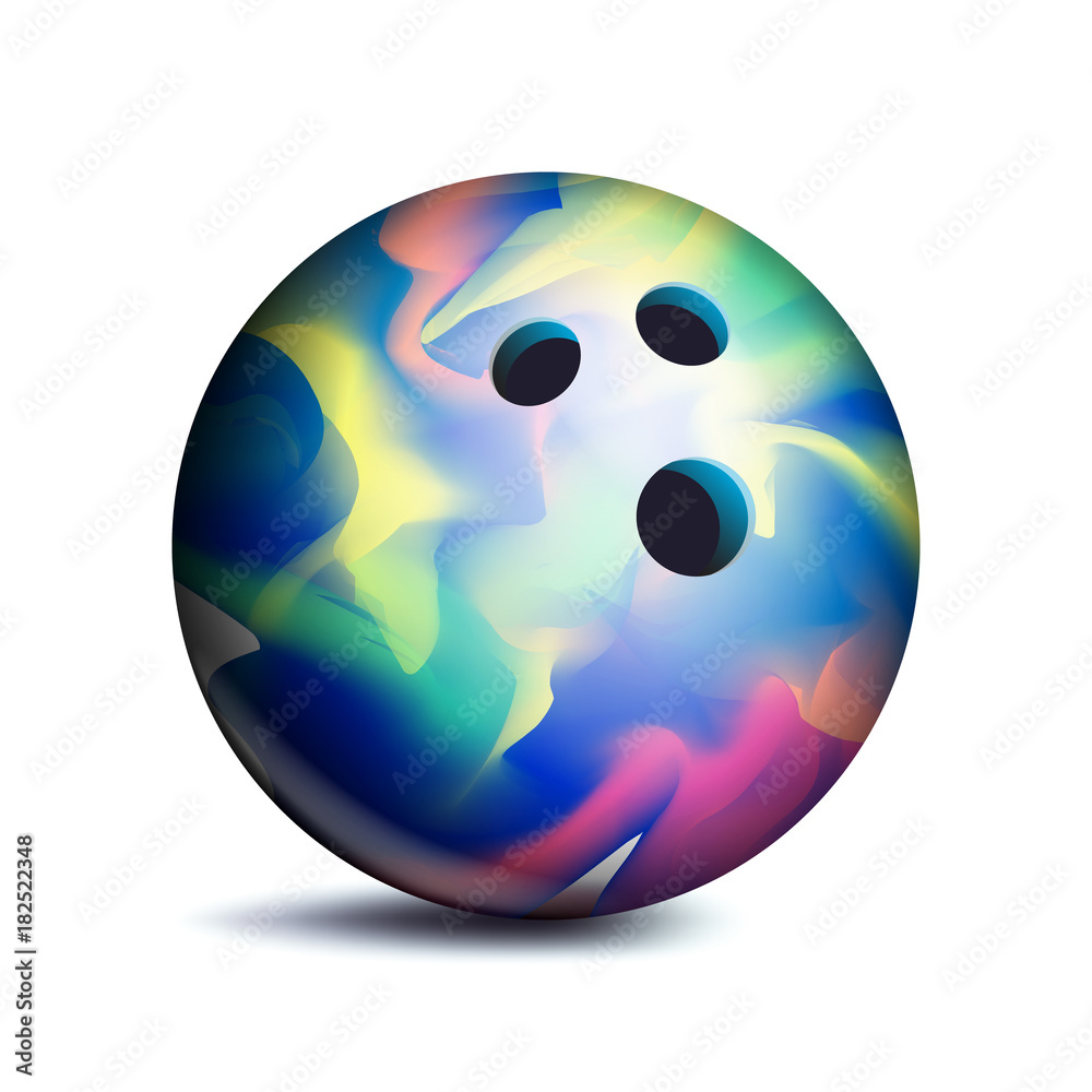 Naklejka premium Bowling Ball Vector. Sport Game Symbol. Illustration