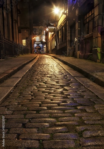 Green Dragon Lane  one of the last cobbled streets in Swansea. 