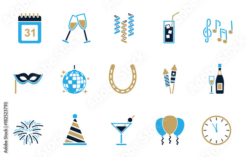 Silvester - Iconset (Blau und Gold)
