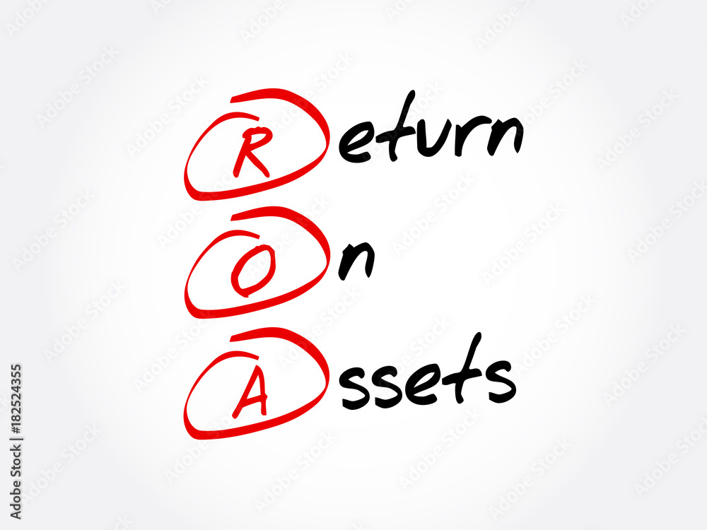ROA - Return On Assets acronym, business concept background