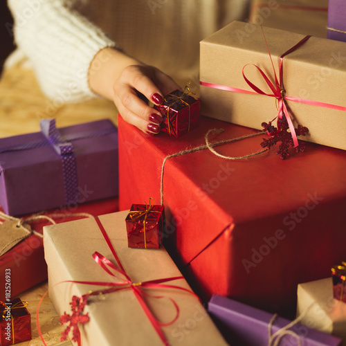 Beauty wrapped Christmas gift boxes