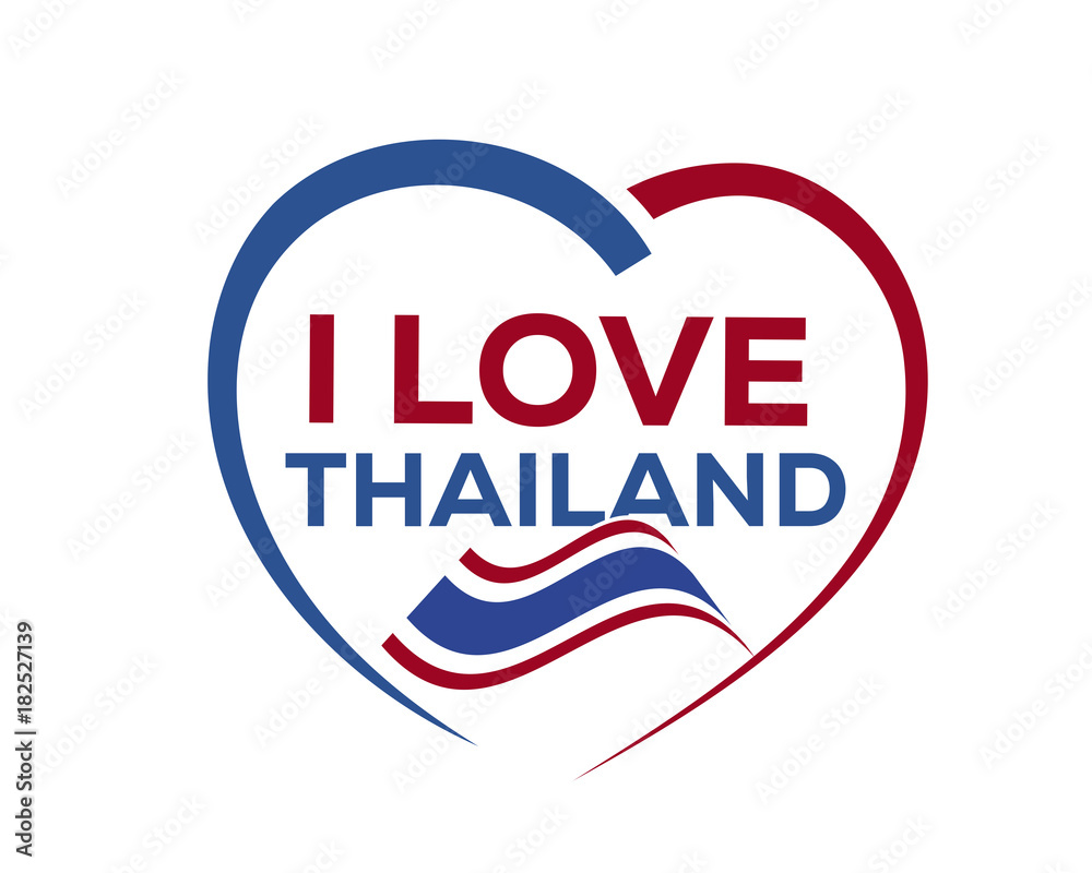 I love thailand with outline of heart and flag of thailand, icon design, isolated on white background. I love thailand with outline of heart and flag of thailand, icon design, isolated on white background.