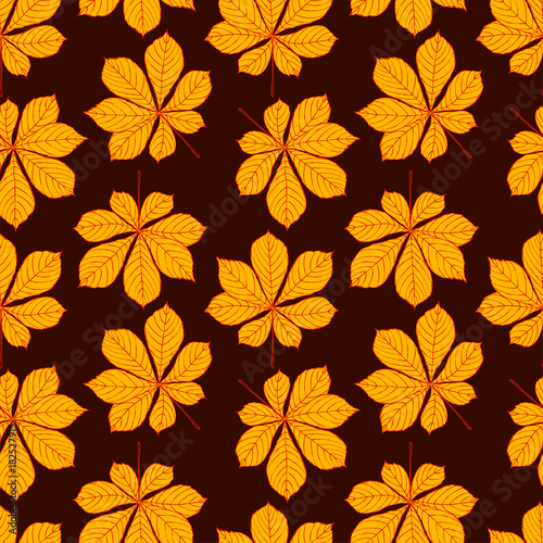 Wallpaper Mural Pretty colorful seamless pattern made of hand drawn chestnut leaves. Torontodigital.ca