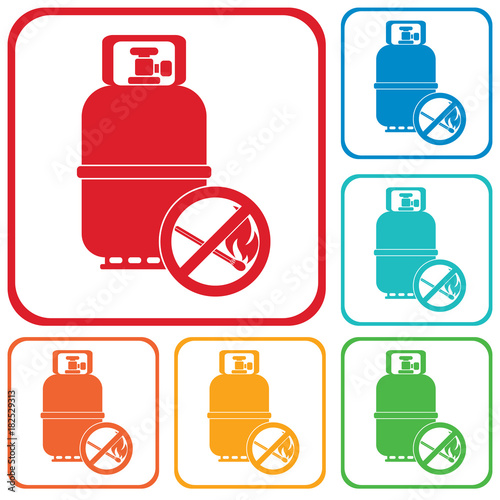Camping gas bottle icon